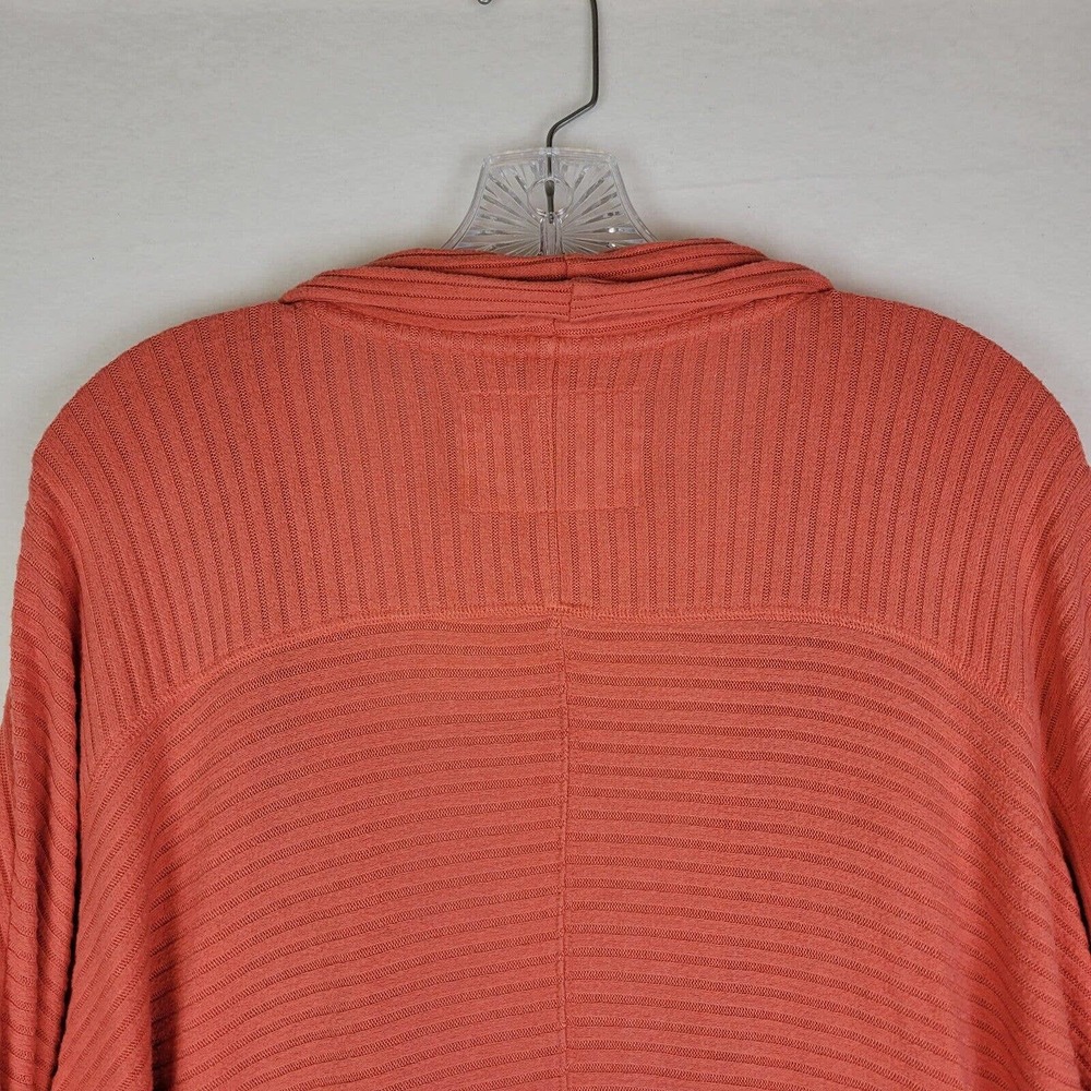 Saturday Sunday Womens Open Front Ribbed Cardigan Duster Size XS Orange Stretch - Picture 6 of 7